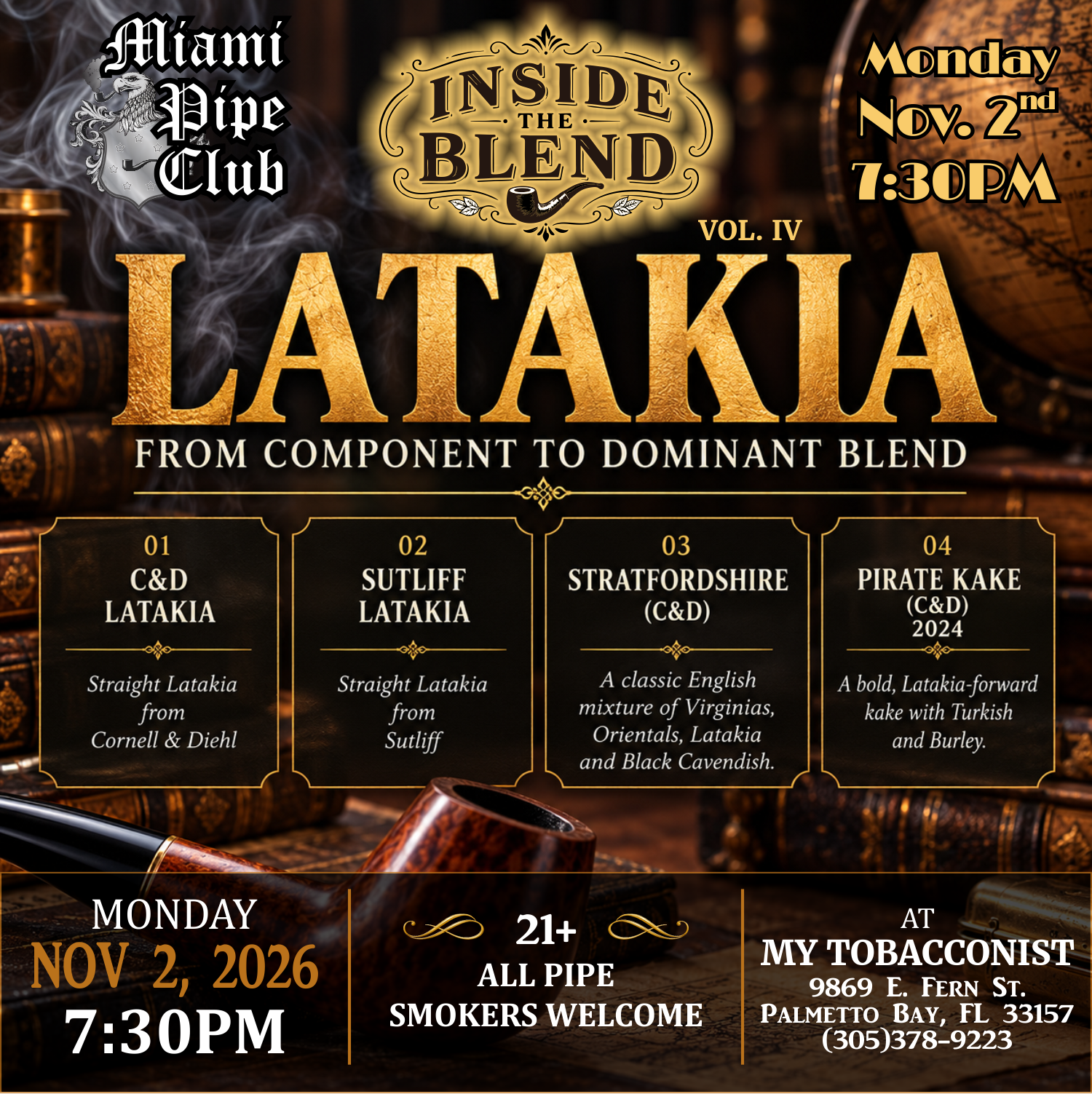 Miami Pipe Club next meeting poster